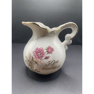 Vintage 50th Anniversary Creamer Romance Rose Collection Treasure Masters Japan